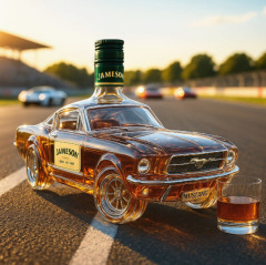 新品爆Police忌酒Whiskey野马酒瓶威士忌独立酒Car跨境款Bo醒酒器