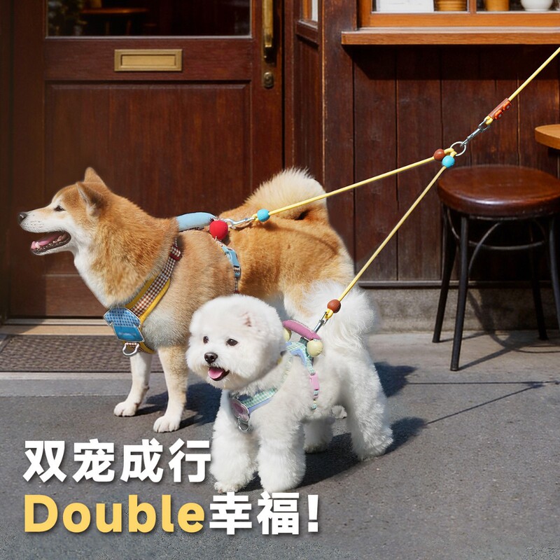 Tuffhound Dual-Head Pet Leash for Walking Two Dogs, Anti-Pull Leash for Small and Medium-Sized Dogs