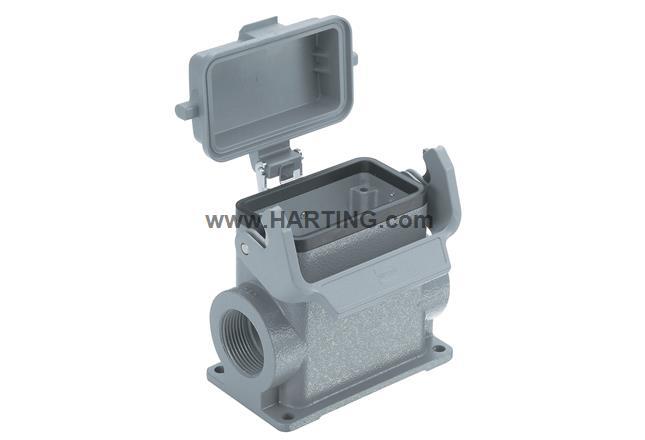HARTING浩亭09300100297高结构单锁扣2xPg21带保护盖表面安装底座