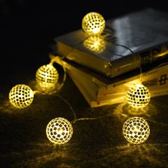 跨境新款LED鏡面球燈串迪斯科酒吧派對聖誕球聖誕節日燈裝飾彩燈