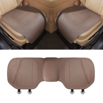 Summer thin padded extended perforated: Universal seat cover - lychee-patterned-half-cover-thin-cushion-chestnut-brown-three-piece-set-universal-model
