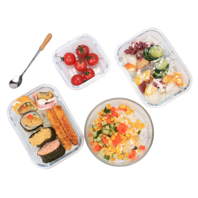 児童・生徒弁当箱 電子レンジ弁当箱 和風角型密閉鮮度保持耐熱ガラス弁当箱 サラリーマン向け|undefined