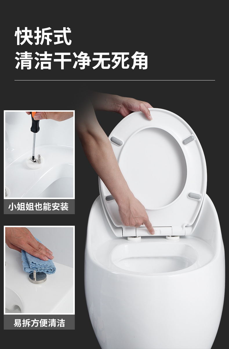 Universal toilet seat cover, slow-lowering quick-installation old-fashioned toilet seat cover, U-shaped thickened silent toilet seat cover Item Picture