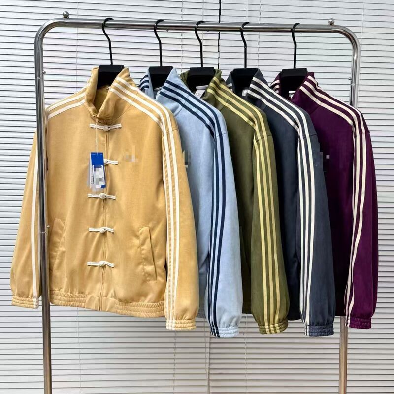 [15 Colors] 3Y Chinese Style Suede Silk New Chinese Style Stand Collar Buttoned Jacket for Men Spring Loose Tang Suit Coat