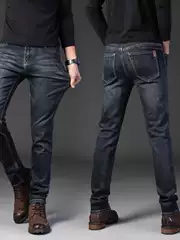 Factory Direct Sales 2026 Summer Thin Jeans Men's Straight Slim Fit Stretch Casual Pants Youth Men's Trousers