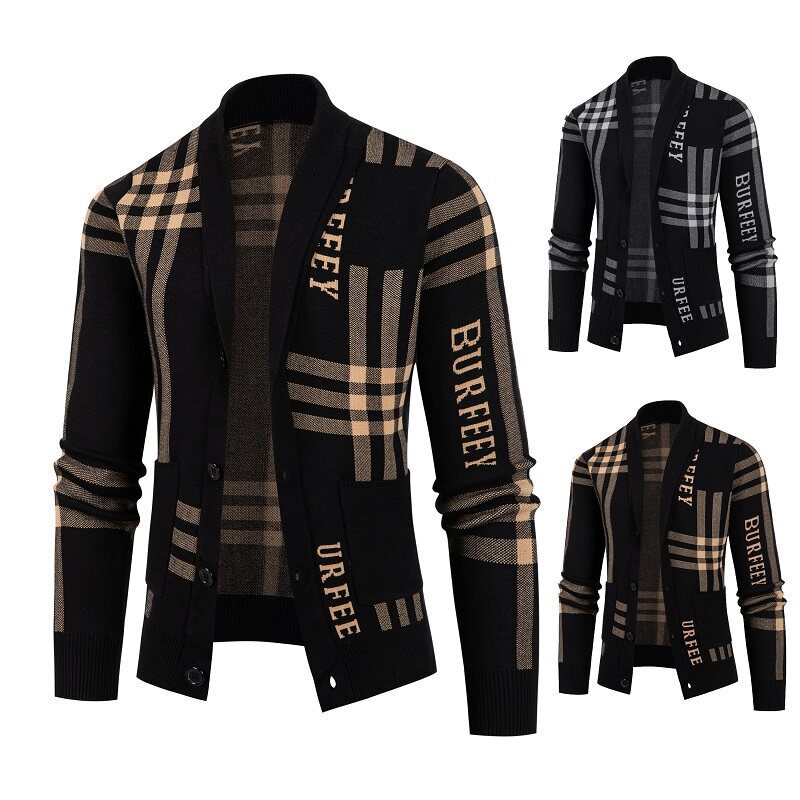 2025 Amazon Cross-Border Autumn and Winter Fashion New European, American and Korean Knitted Cardigan Men's Trendyy Letter Tops for Men 2025 Amazon Cross-Border Autumn and Winter Fashion New European, American and Korean Knitted Cardigan Men's Trendyy Letter Tops for Men
