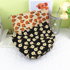 2023 Corduroy Printed Handheld Makeup Bag Vintage Storage Travel Case for Women with Phone Wallet Pen Holder