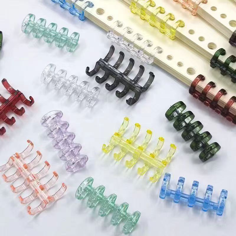 5-Hole Binder Ring Plastic Binding Strip Binder Clip Plastic Coil Detachable Refill Binder Accessories