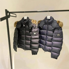国境を越えた対外貿易スポット冬のトレンディな男性と女性の厚い綿のコート毛皮の襟付きフード付き暖かい防風ジッパージャケット