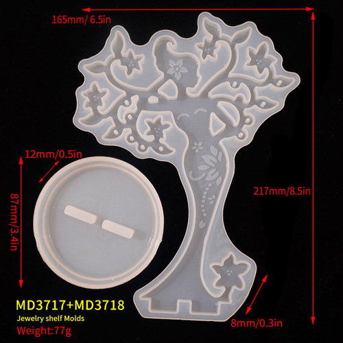 Storage box mold jewelry rack diy resin mold beauty table jewelry mirror human shape silicone glue mold