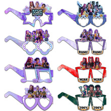 新款猎魔女团主题纸质眼镜儿童生日派对拍照道具 KPOP眼镜装饰品