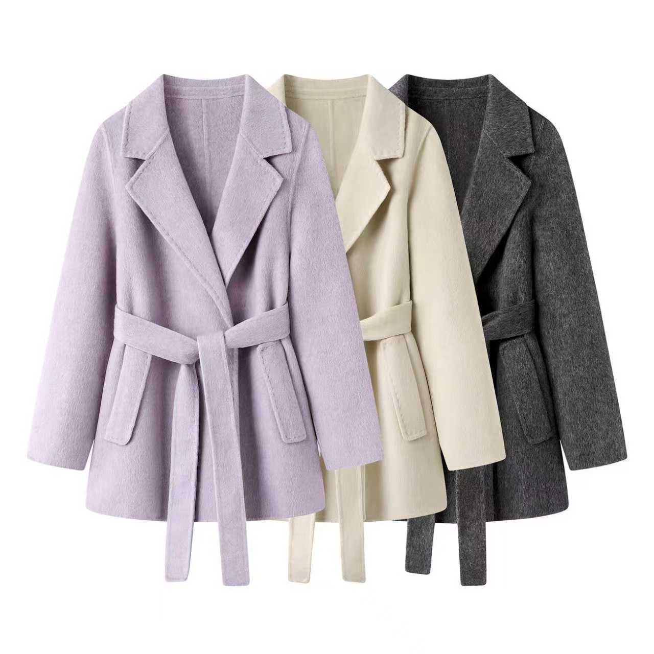 Double-Sided Wool Outwear for Women 2025 Winter Normcore Silhouette Peach Crisp Woolen Outwear Y0271014005