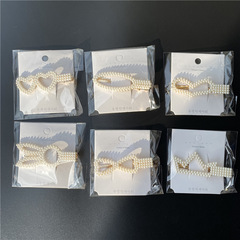New Style Card Holder in Off-White, Pearl Bead Duckbill Clips, Multiple Styles, Edge Clips, Hair Accessories from Two Yuan Store