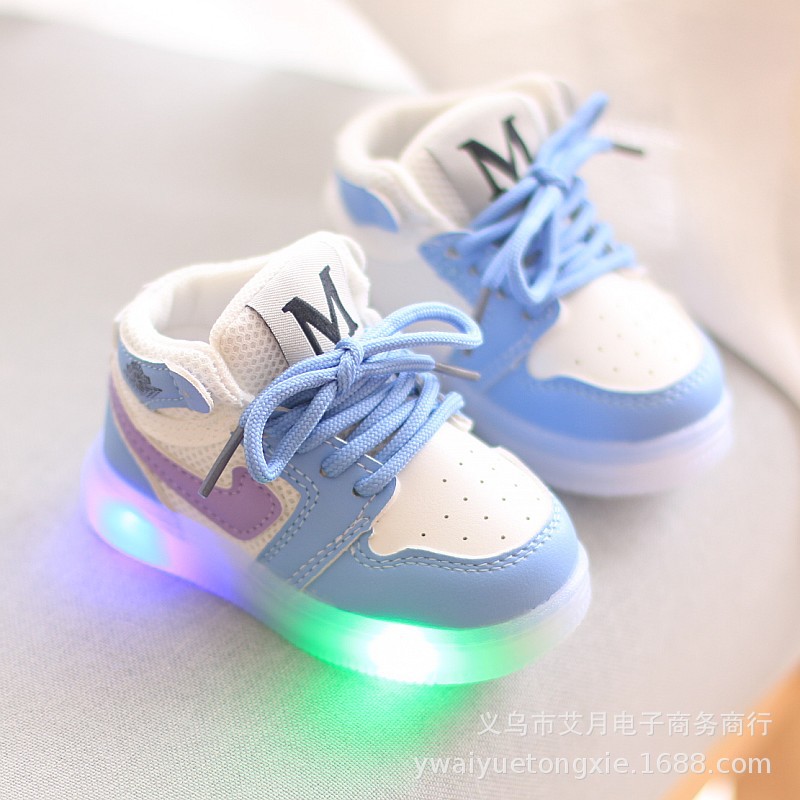 Spring and autumn children's shoes girls net casual shoes boys school sneakers 1-3 years old 2 baby bright shoes