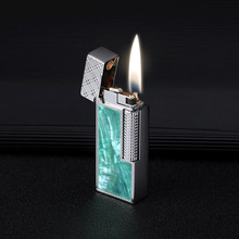 佐罗zorro煤油打火机窄机翻盖天然贝壳机械朗声火机侧滑 Z728彩贝