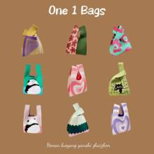 新款ins针织包毛线手提包女网红水桶包手拎包背心包托特包饭盒袋