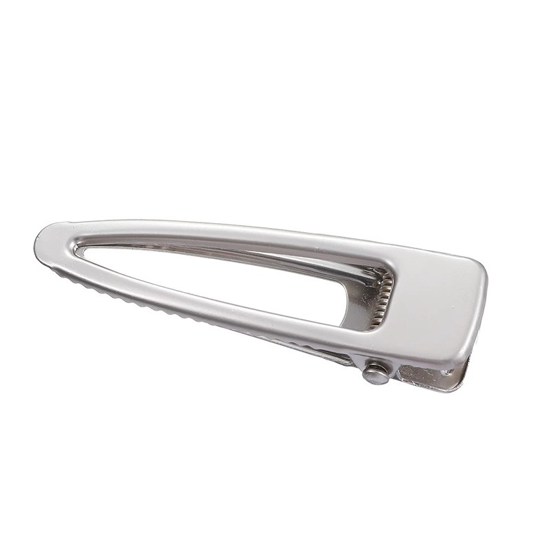 Fijación de cabello de metal fría plata en forma de clip de nariz de pato temperamento agujero estrellas clip de cabello frente lateral clip de cabello roto mujer