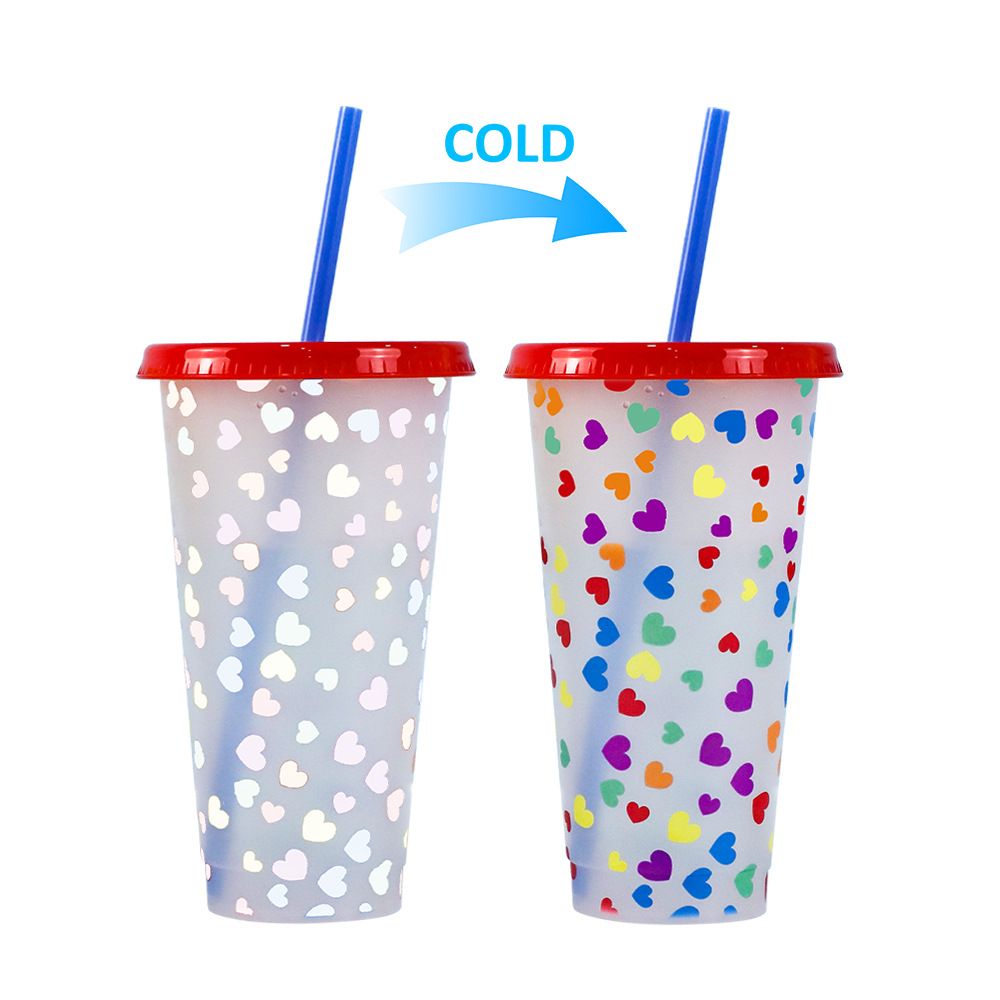 Spot transfronterizo de 710ml taza de plástico de color frío de gran capacidad PP taza de té con leche bebida fría con taza de paja con fábrica de inspección NBCU