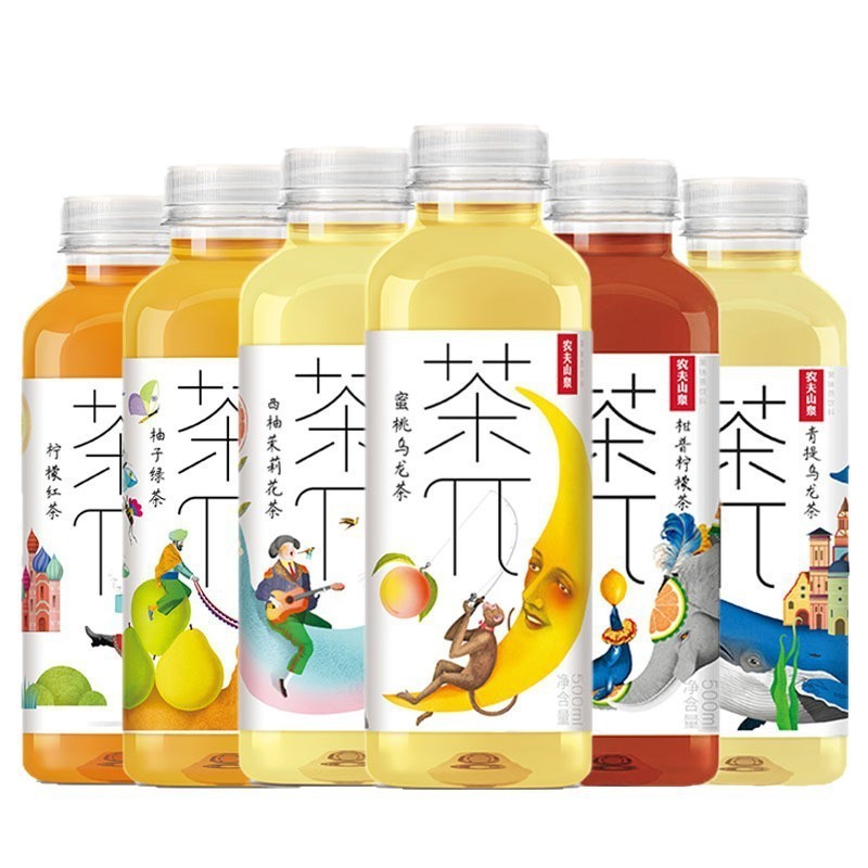 農福泉茶 500ML 茶飲料 ティーパイ ピーチウーロン茶 レモン紅茶 グリーンウーロン茶飲料|undefined