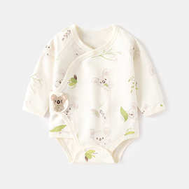 婴儿包屁衣春秋宝宝三角哈衣纯棉新生儿长袖连体衣无骨A类爬服