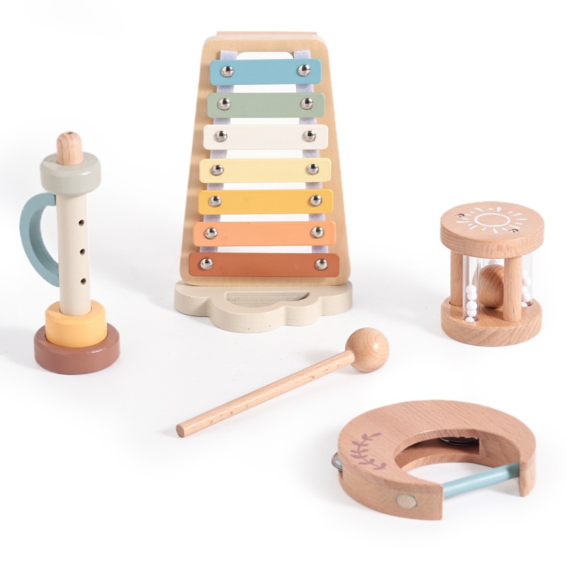 Amazon estilo caliente madera para bebés y niños pequeños educación temprana música iluminación instrumento musical juguete lindo instrumento de percusión nórdico