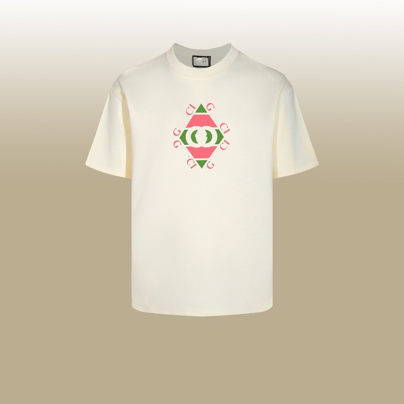 GU ジャンクション ハイバージョン 25SS 新文字 ダブルGプリント ウォッシュ加工 メンズ レディース 半袖Tシャツ 万能|undefined