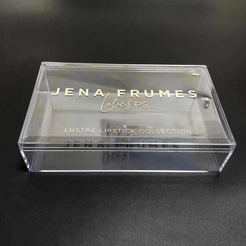 厂家现货徽章奖牌透明盒化妆品收纳展示盒方形天地盖塑料包装盒