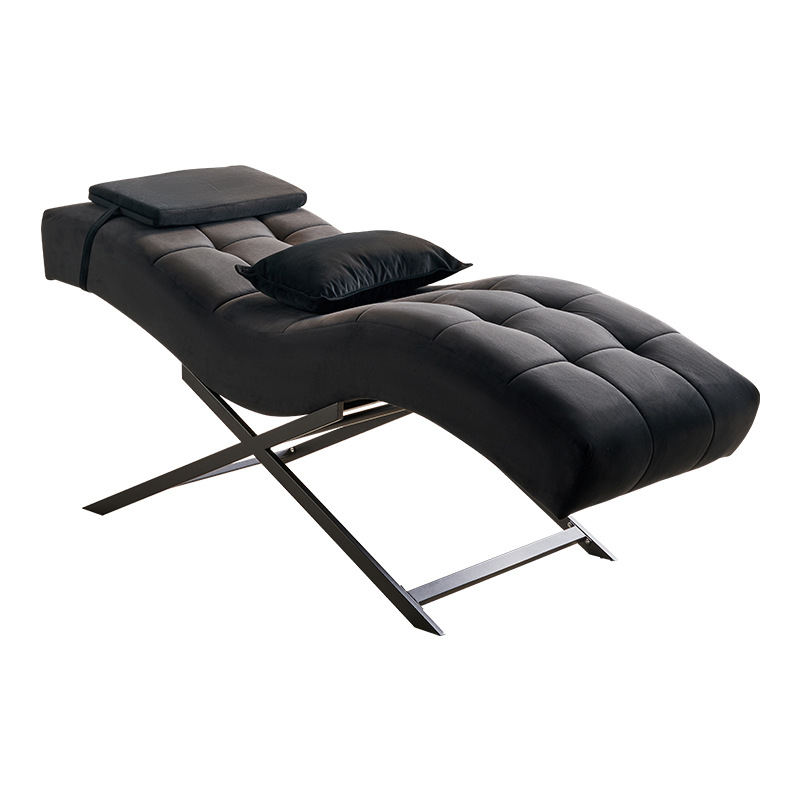 Cama de pestañas tipo S, cama de belleza, salón de belleza, sillón ergonómico, cama de pestañas ajustable