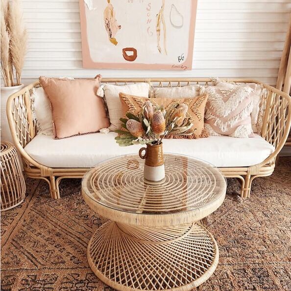 Ins Real Rattan Small Coffee Table Corner Small Apartment Simple Modern Nordic Home Living Room Small Round Table Homestay Creative