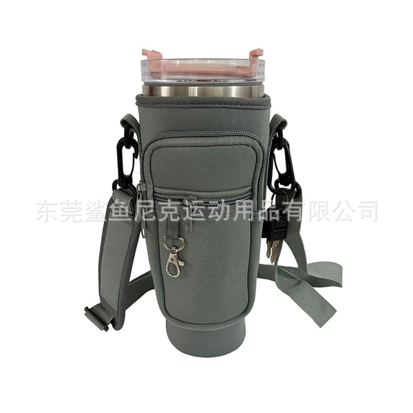 Dark gray (carabiner + keychain + double zipper + shoulder strap)