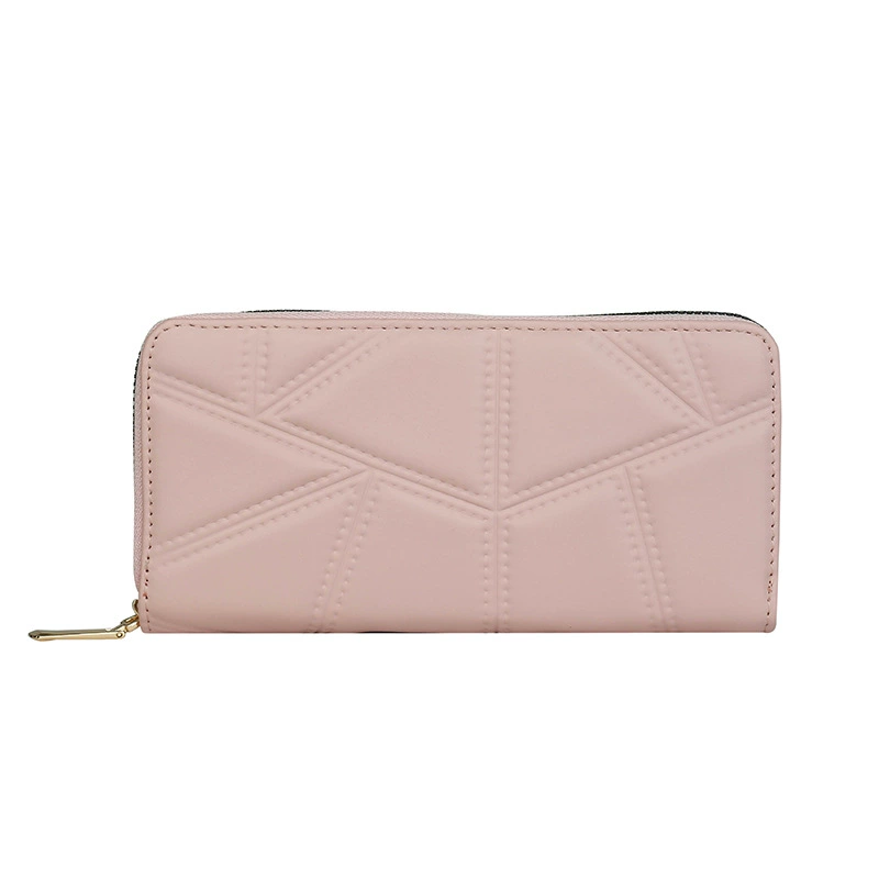 Long wallet, chain with zipper, fashionable polyurethane small clutch bag, mid-length, European style