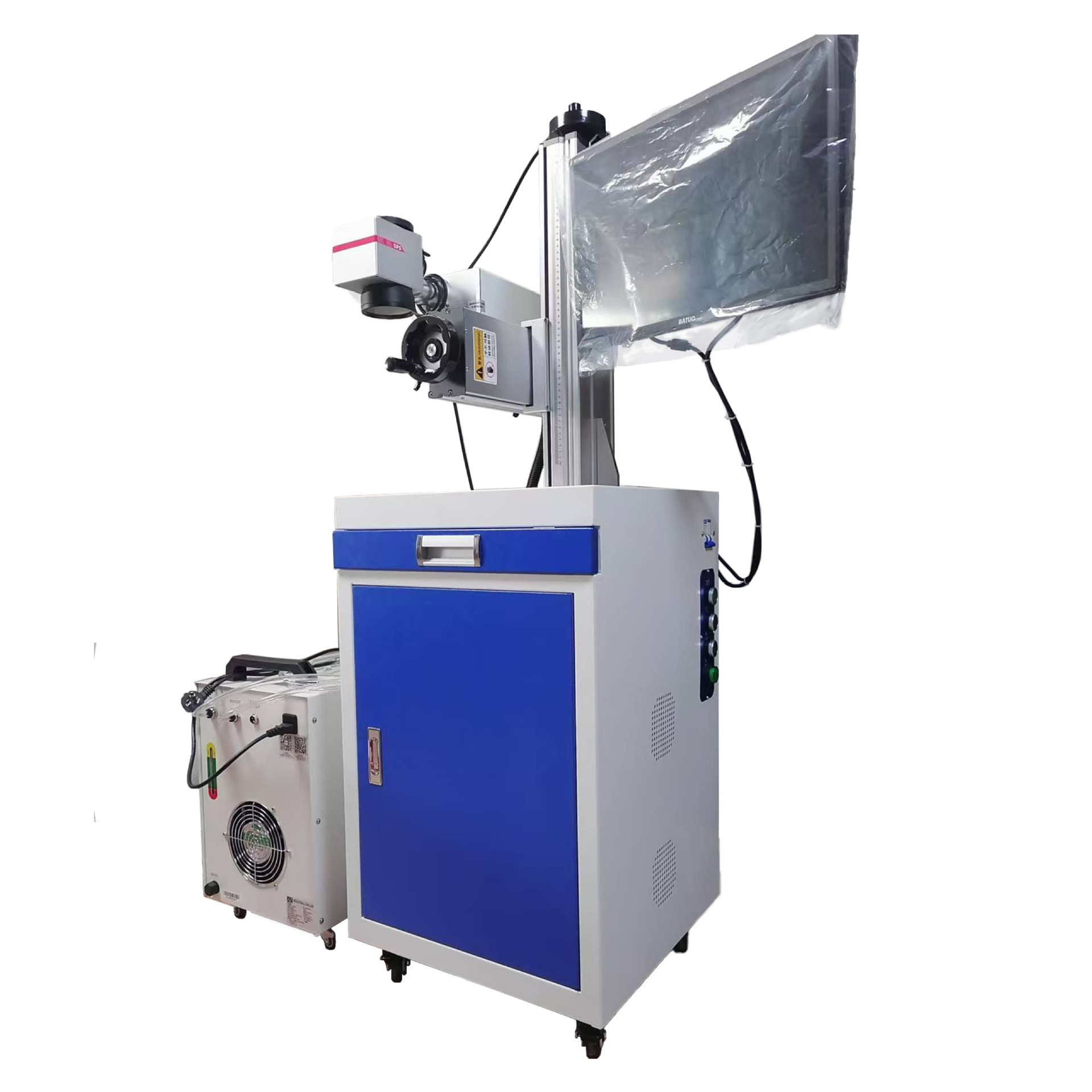 光纤激光打标机金属打标镭雕机日期打码刻字二维码塑料条形码