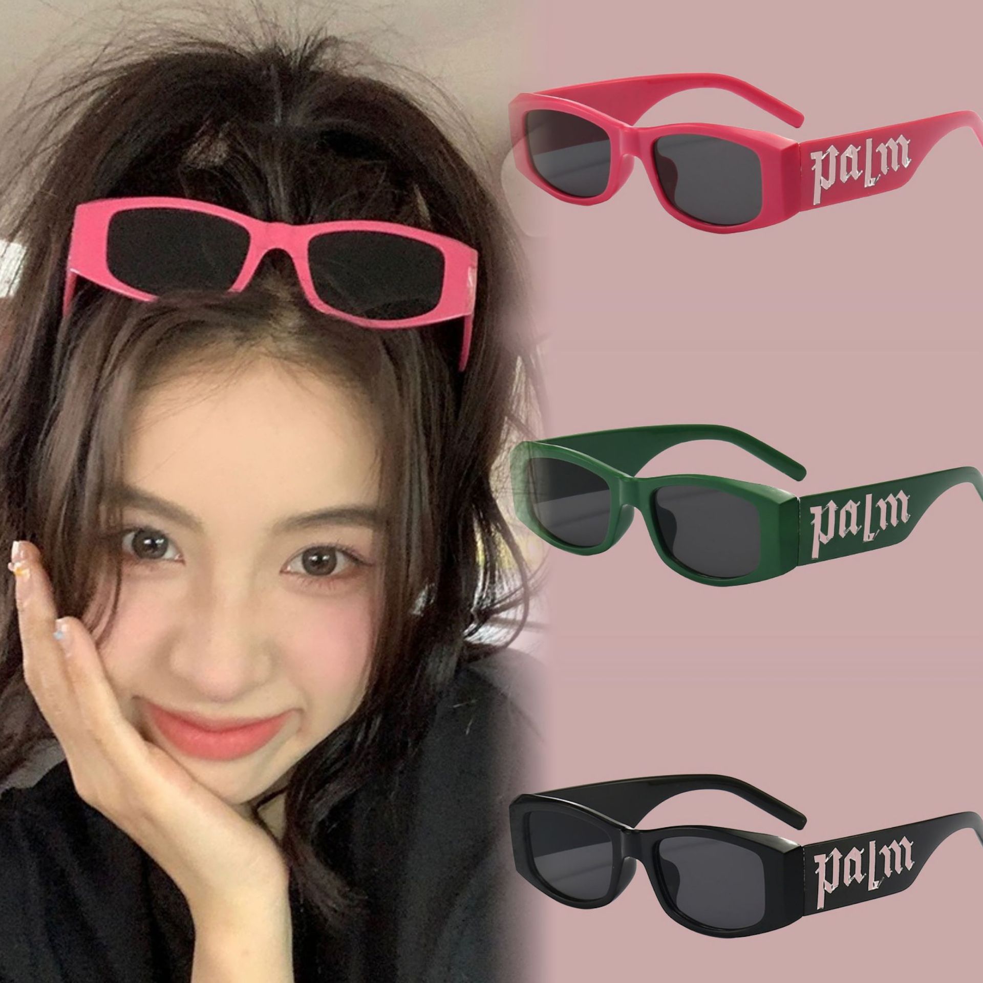 2024 New Style Personalized Letter Sunglasses for Women Retro Fashion High-end Sense of Ins Outdoor Sun Protection Versatile Sunglasses for Men