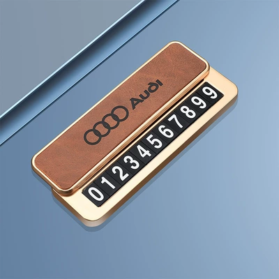Moving Number Plate Temporary — Nömrəli dayanma kartı - audi-special-parking-sign-gold-brown