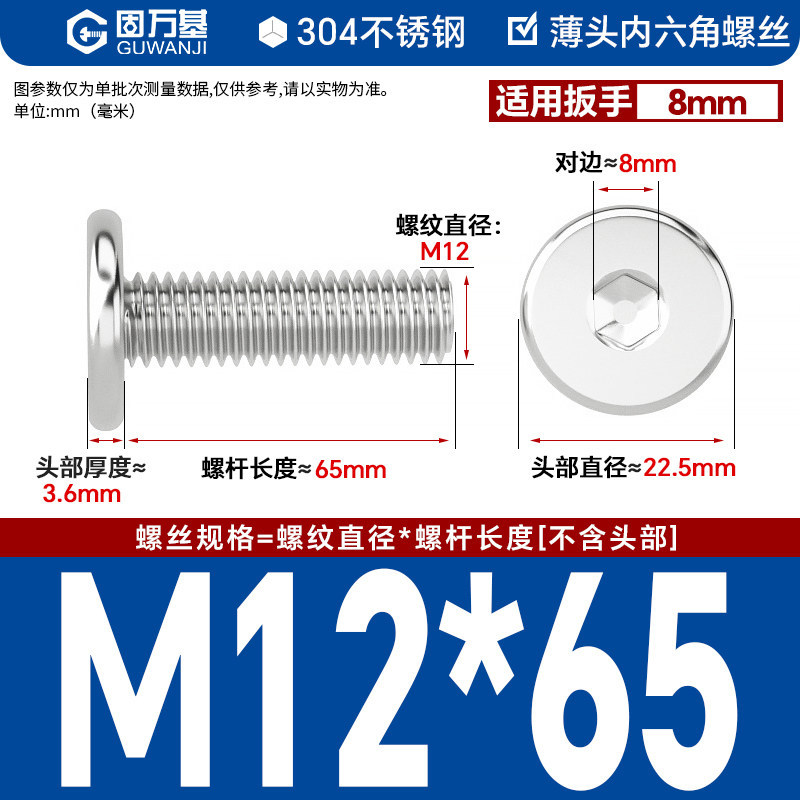 304 M12*65
