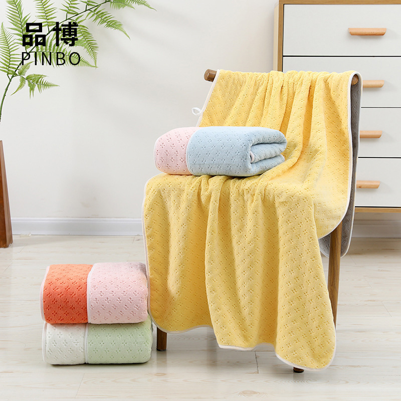 Double-sided coral fleece composite towel soft breathable contrast color daily household face towel wearable wrap bath towel suit Double-sided coral fleece composite towel soft breathable contrast color daily household face towel wearable wrap bath towel suit