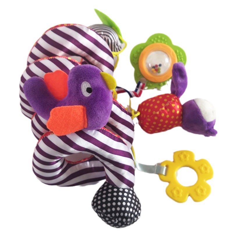 Bebé de dibujos animados de animales cama sinuoso juguete cama colgante bebé calmante juguete niños educación temprana carro teether