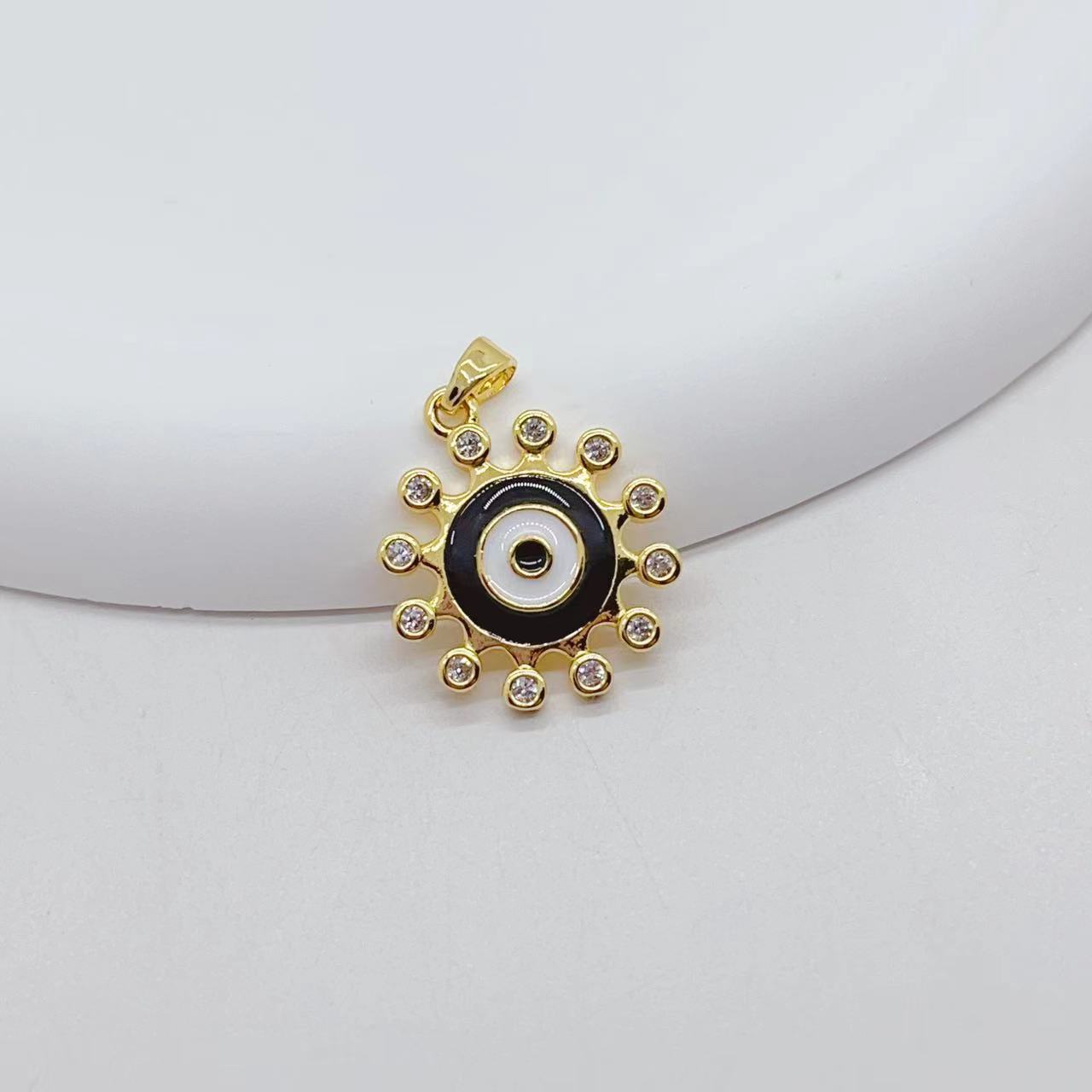 Pendant Jewelry Making Type 1 Piece Copper Devil's Eye Pendant