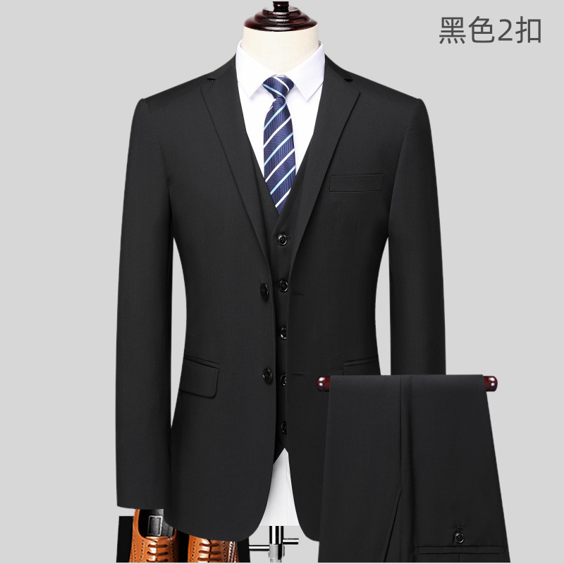 New men's business suit jacket, professional attire for men, black, navy blue, gray two-button formal trousers New men's business suit jacket, professional attire for men, black, navy blue, gray two-button formal trousers