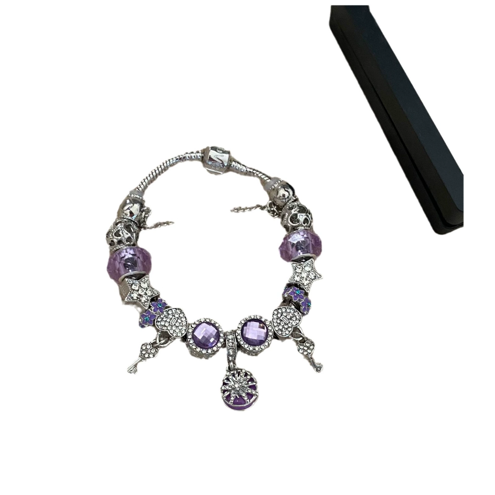 Подвеска с аметистом, бисер bracelet, ювелирные изделия, стиль light luxury