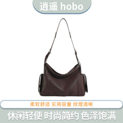 夏新作逍遥hoboバッグレディースカジュアルシングルショルダーバッグ高級感大容量脇下通勤バッグ
