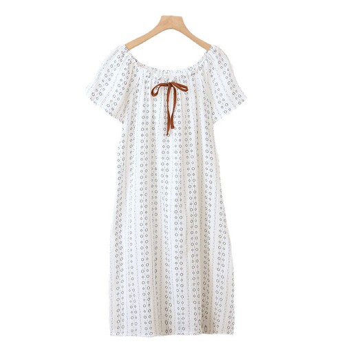 Cotton gauze nightdress, women's summer student dormitory pullover dress, comfortable and breathable, can be worn out, long summer nightgown, women's summer