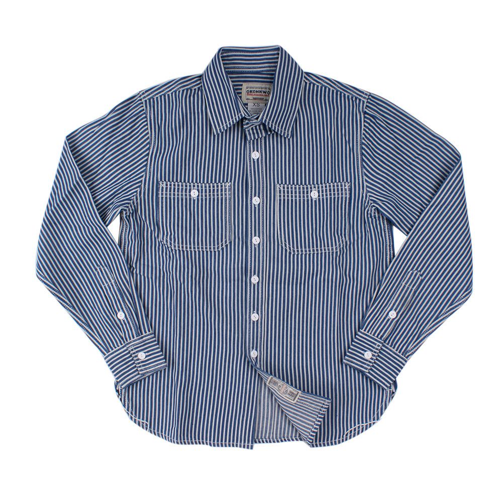 Camicia uomo stile retro americano a righe verticali_voghion.com