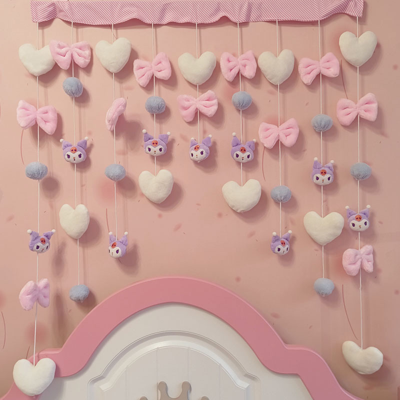 Cute Girl's Heart MengMeng Big Sweetheart Door Curtain Room Bedroom Cartoon Entrance Balcony Dormitory Punch-free Partition Curtain