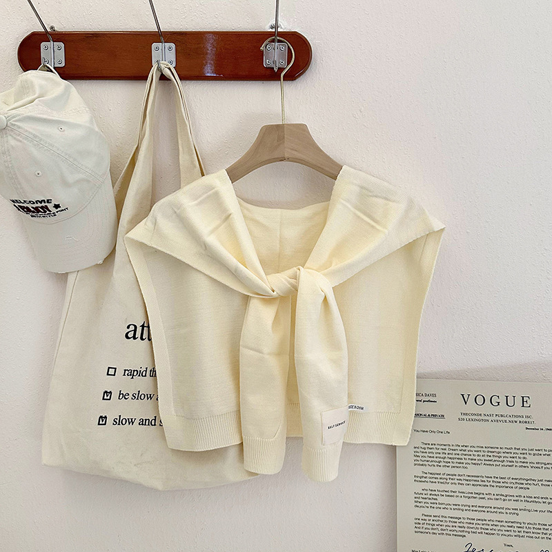 Nudo de chal para mujeres 2025 otoño invierno cuello falso aire acondicionado habitación de color sólido bufandas de hombro tejido fuera de la capa pequeña camisa hombro