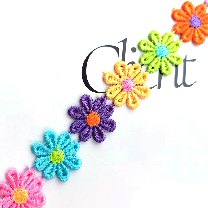 韓国版はよく売れています。2.5cm 6色8弁の水溶レースの刺繍レースの頭飾りのアクセサリーの花diyステッカーです。|undefined