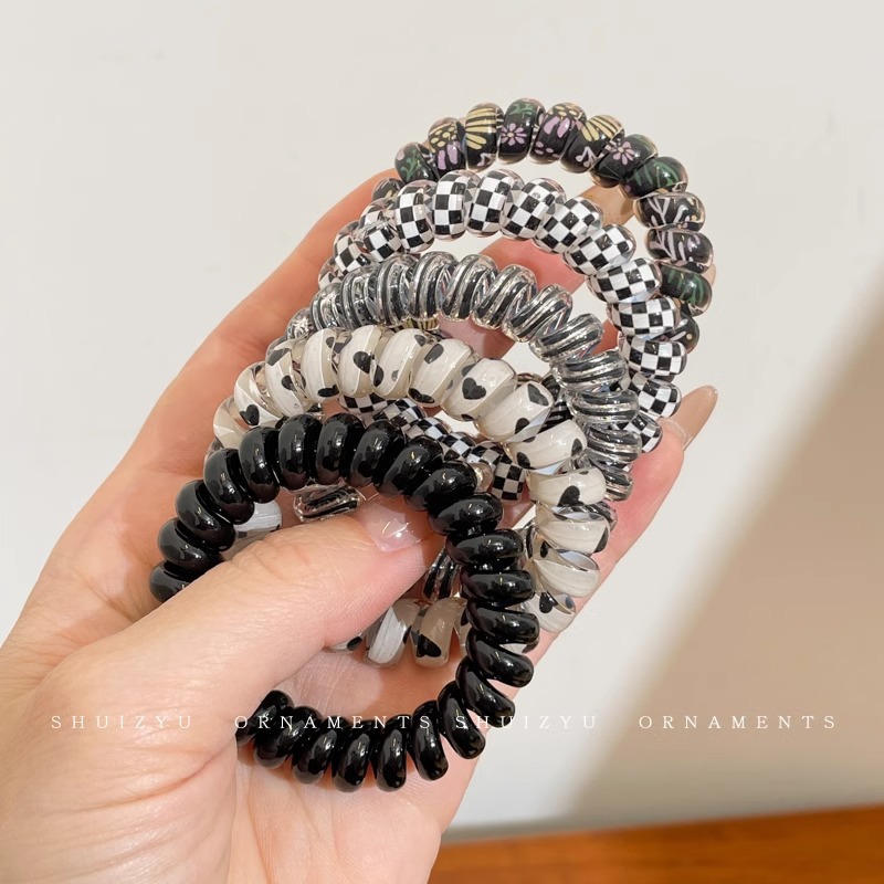 Línea telefónica con lazo, anillo para el cabello, tocado, nueva trenza de burbujas, cuerda para el cabello trenzada, alta elasticidad, sin dañar el cabello, cuerda para atar, banda de goma femenina