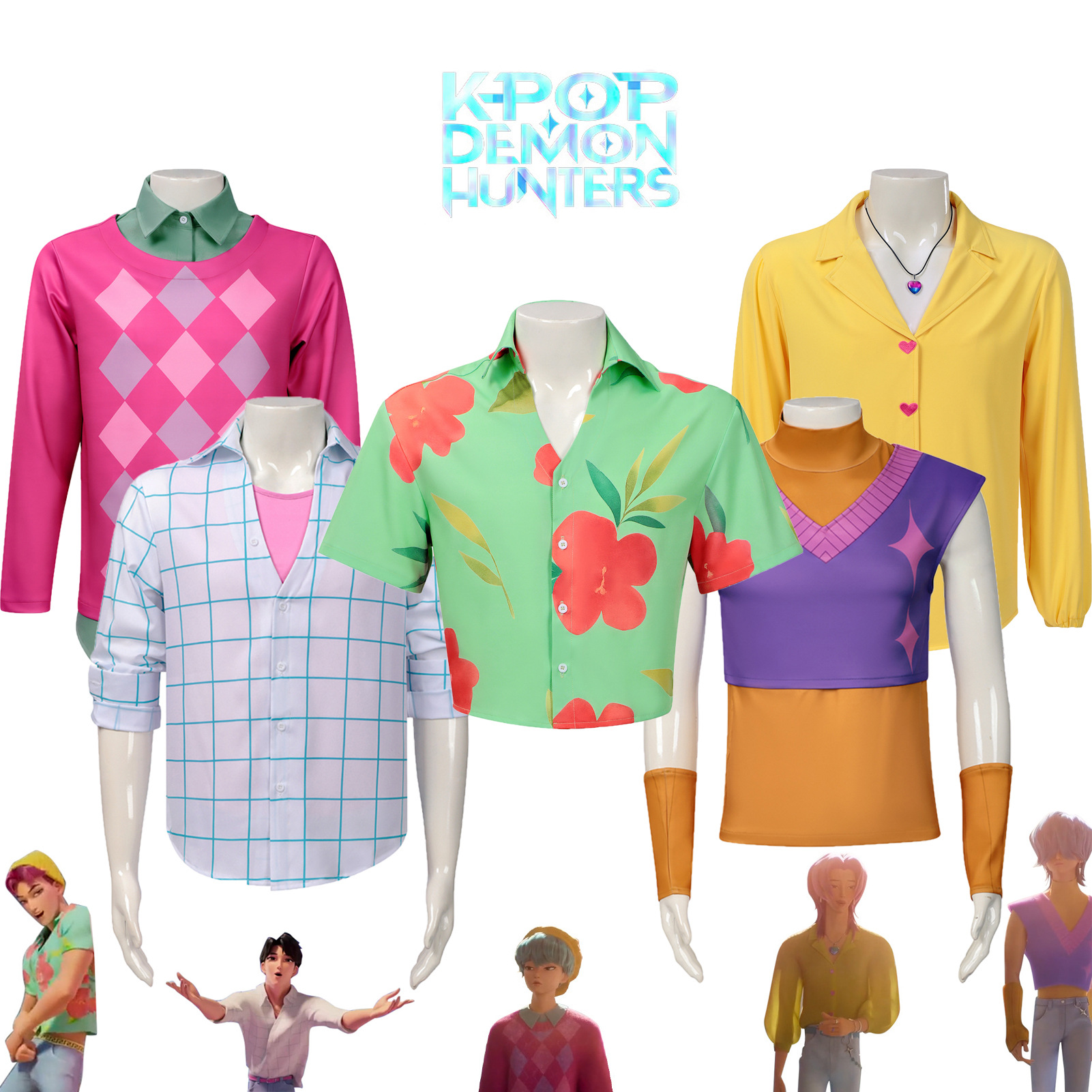 Camisa Estampada de Cosplay Anime de Poliéster para Hombre para Actuaciones y Fiestas