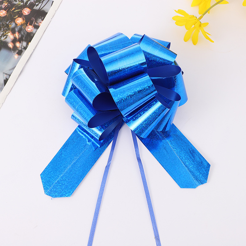 Transfronterizo de regalo de Navidad bola flor 50 metálico láser tridimensional esférico mano tirar flor fiesta decoración cinta