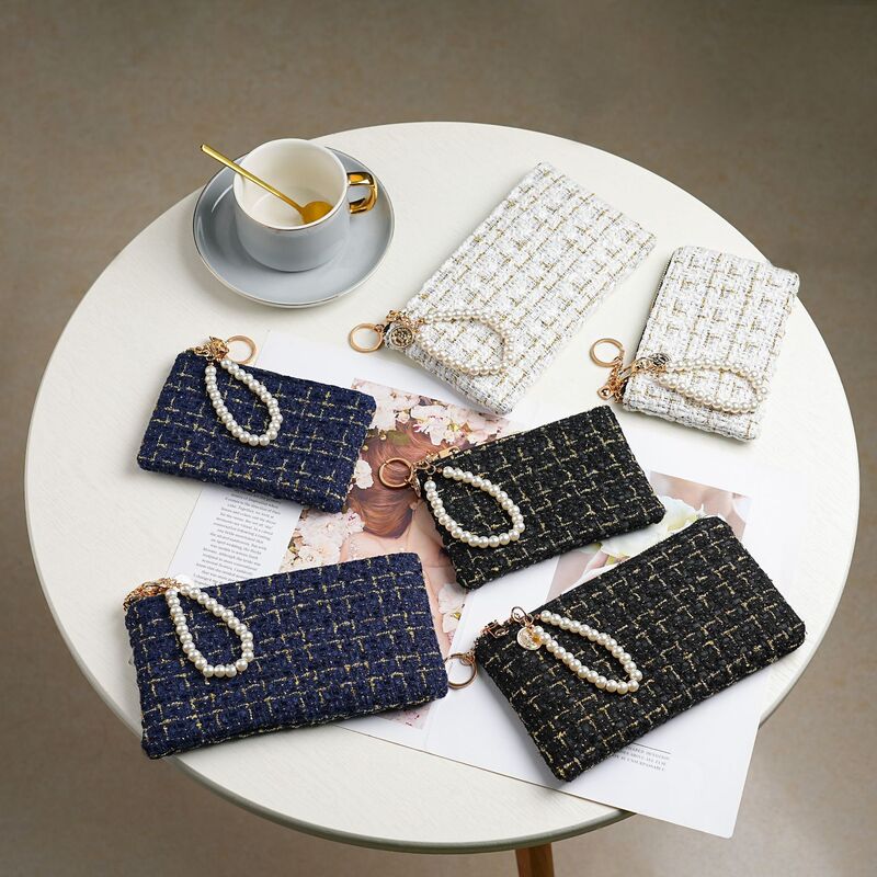 2025 New Short Wallet Women's Card Bag Small Fragrant Style Zipper Coin Bag Key Long Mobile Phone Bag Red Bag 2025 New Short Wallet Women's Card Bag Small Fragrant Style Zipper Coin Bag Key Long Mobile Phone Bag Red Bag